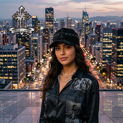 Gorra Top Caps de Gamuza Premium "Bordado Gótico y Pura Actitud"-012