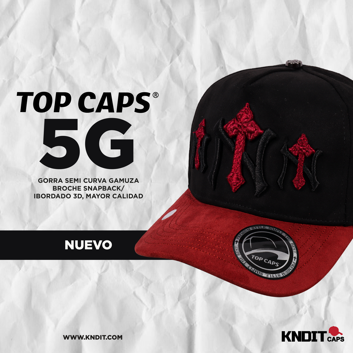 Gorra Top Caps de Gamuza "Actitud Rebelde-013