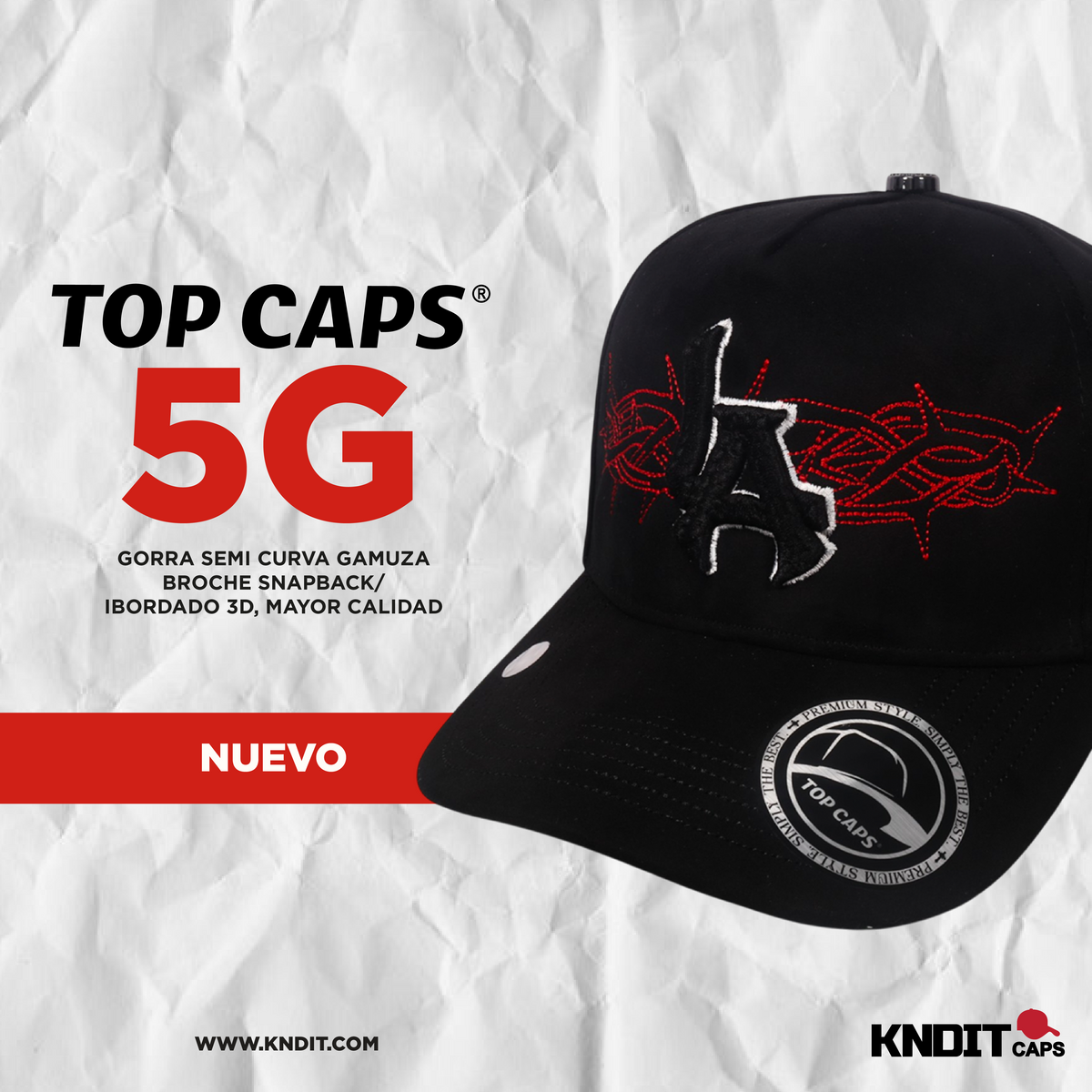 Gorra Top Caps de Gamuza Premium "Crown & LA"  y Edición Urbana Exclusiva-014