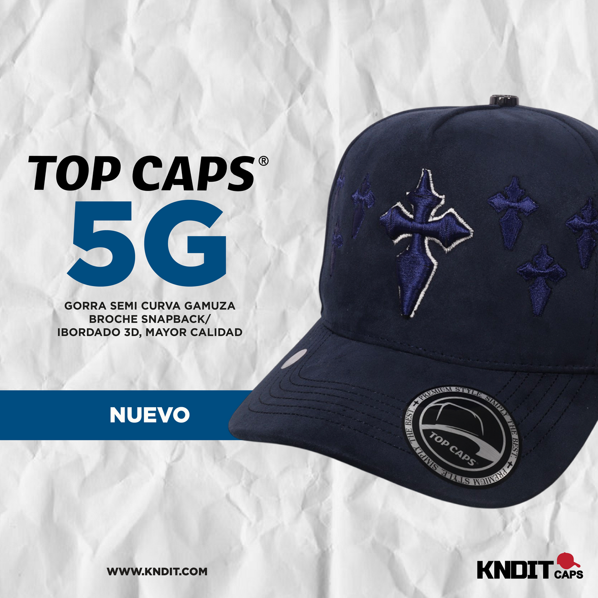 Gorra Top Caps de Gamuza Premium "Gothic Cross" y Estilo Urbano con Presencia-015