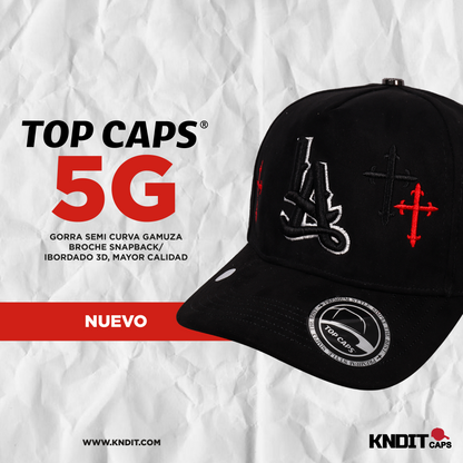 Gorra Top Caps de Gamuza en visera ""LA" Gothic Style – Edición Cruces Total"-018
