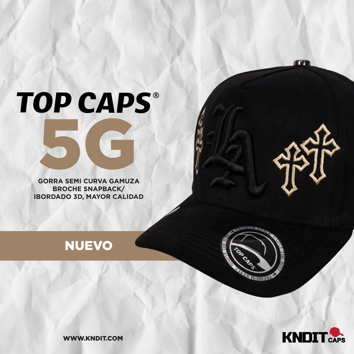 Gorra Top Caps de Gamuza Premium Edición "Gothic LA"-019