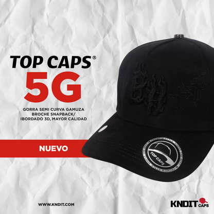 Gorra Top Caps de Gamuza Premium "Dark Cross" Estilo Urbano y Alta Gama-020