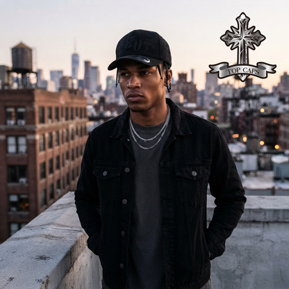 Gorra Top Caps de Gamuza Premium "Dark Cross" Estilo Urbano y Alta Gama-020
