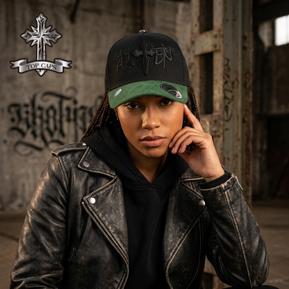 Gorra Top Caps de Gamuza Premium "Daga Central"-025