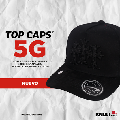 Gorra Top Caps de Gamuza en visera "Elegancia Urbana en Negro Total"-026