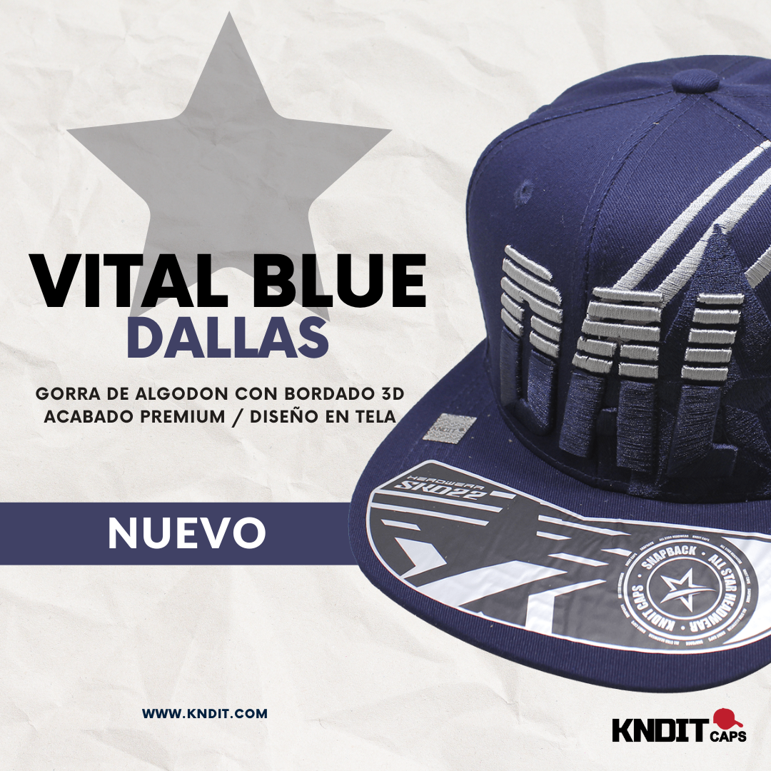 Gorra VITAL BLUE - Headwear - "DAL" 100% Algodón Calidad Premium