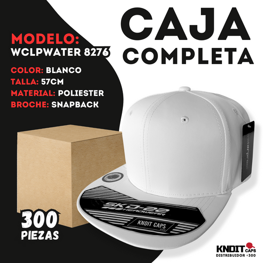 Gorra "WCLPWATER - 8276" Caja Completa (300 PZ) | Color BLANCO | Modelo "WCLPWATER - 8276"